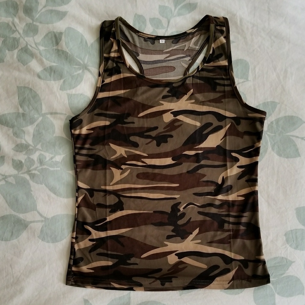NWOT Camouflage Racerback Tank Top